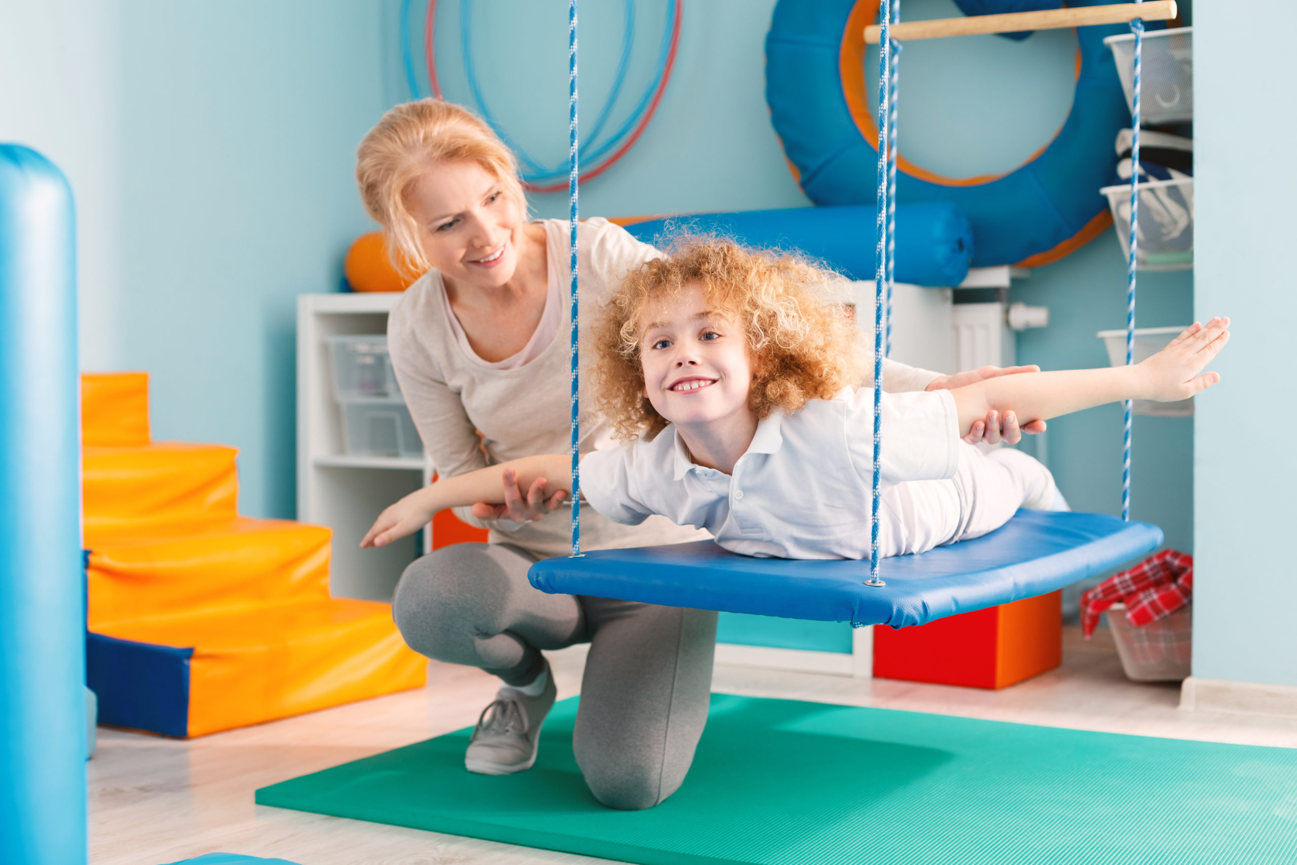 Boy On Therapy Swing